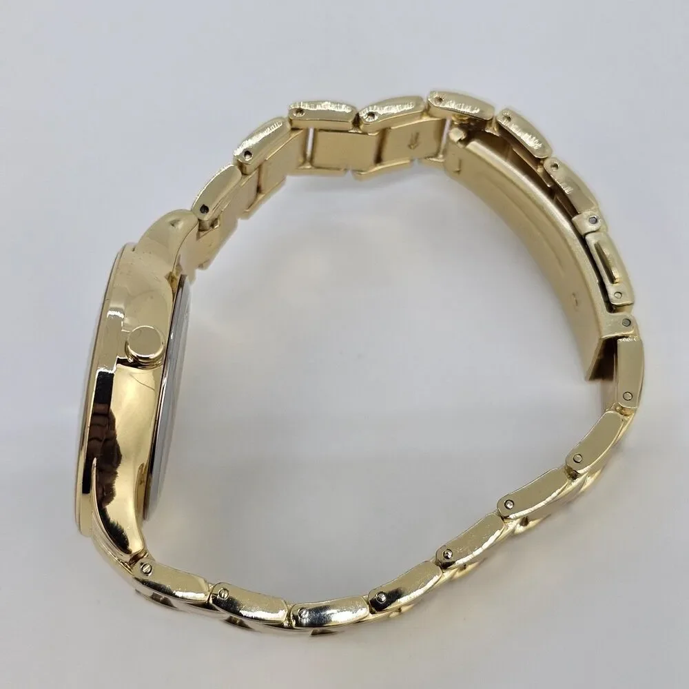 Nine West Women's Watch 35MM Gold Pink Dial Gold Bracelet Band 6.5